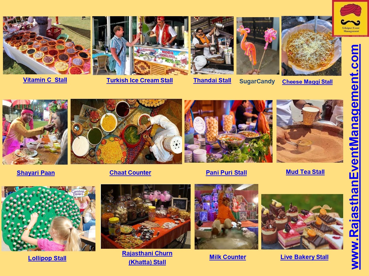 Wedding Food Stalls — Pani Puri, Chaat, Bakery & Thandai